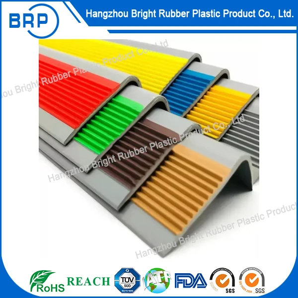 Anti-Slip Stair Treads PVC Step Strips Flexible Stair Nosing L Type Steps Stair Edge For Staircase